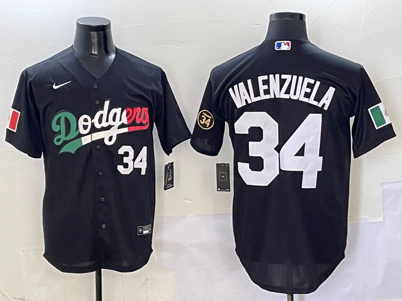 Men Los Angeles Dodgers #34 Valenzuela Black Mexico Game Nike 2025 MLB Jersey style 2->los angeles dodgers->MLB Jersey